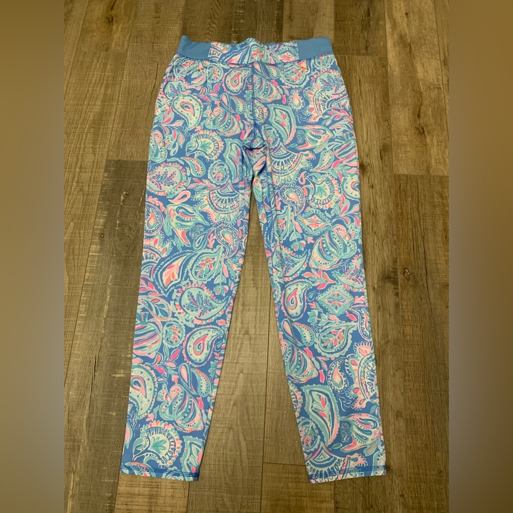 Lilly Pulitzer Luxletic Run Around Pants UPF 50+ In Fish Kiss Size Small